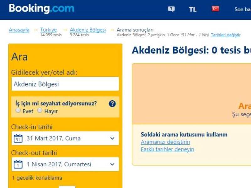 Booking.com Türkiye Faaliyetlerini Bugün İtibariyle Durdurdu.