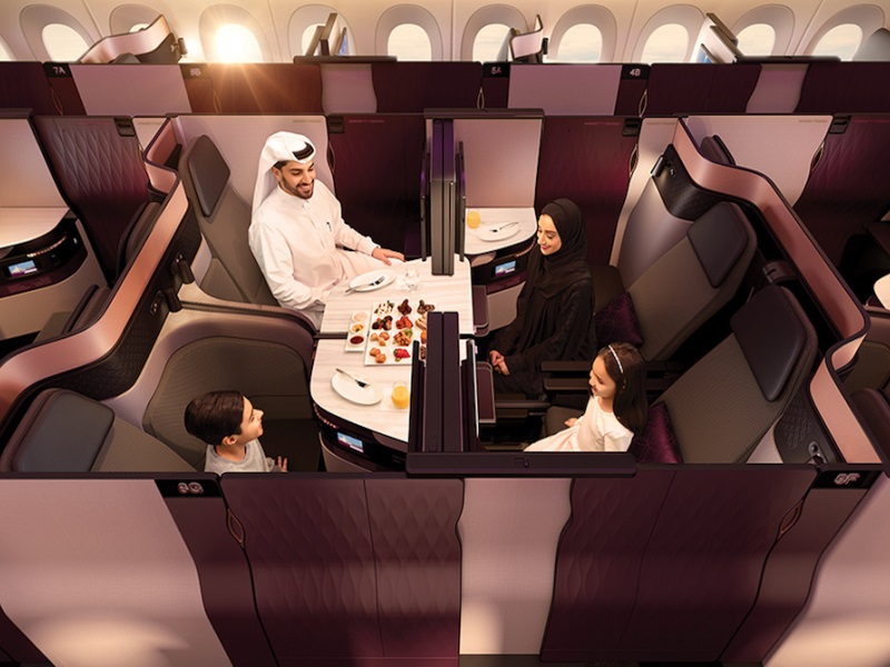 Qatar Airways’in Yeni İkiz Yataklı Koltukları Ayrıca Toplantı Alanlarına Dönüşebiliyor