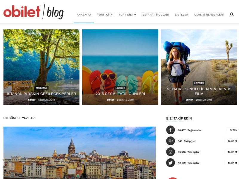 Otobüs ve Uçak Bileti Satış Platformu obilet.com’un Seyahat Blogu Açıldı!