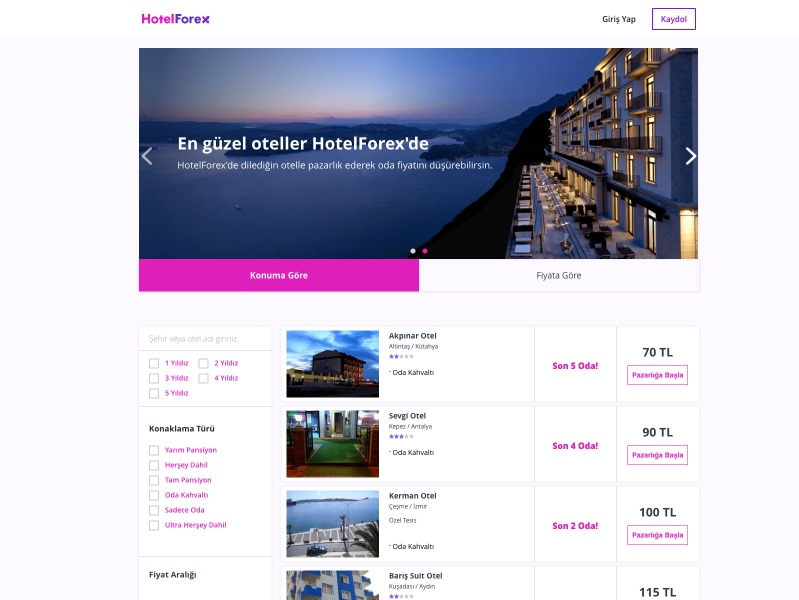 Otelci ile Müşterinin Pazarlık Yapabileceği Platform; Hotelforex.com
