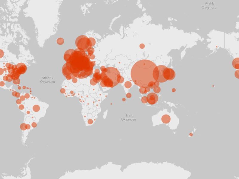 Microsoft Bing Maps Koronavirüs Haritası Yayınladı