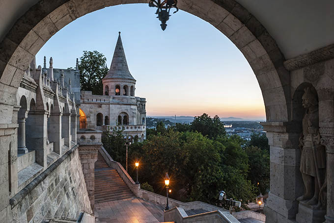 south gate of Fisherman's Bastion in Budapest